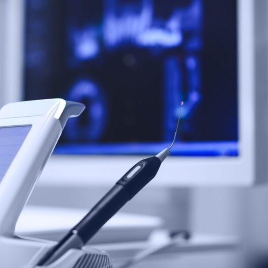 Dentist in Unley providing cold sore treatment with laser therapy.