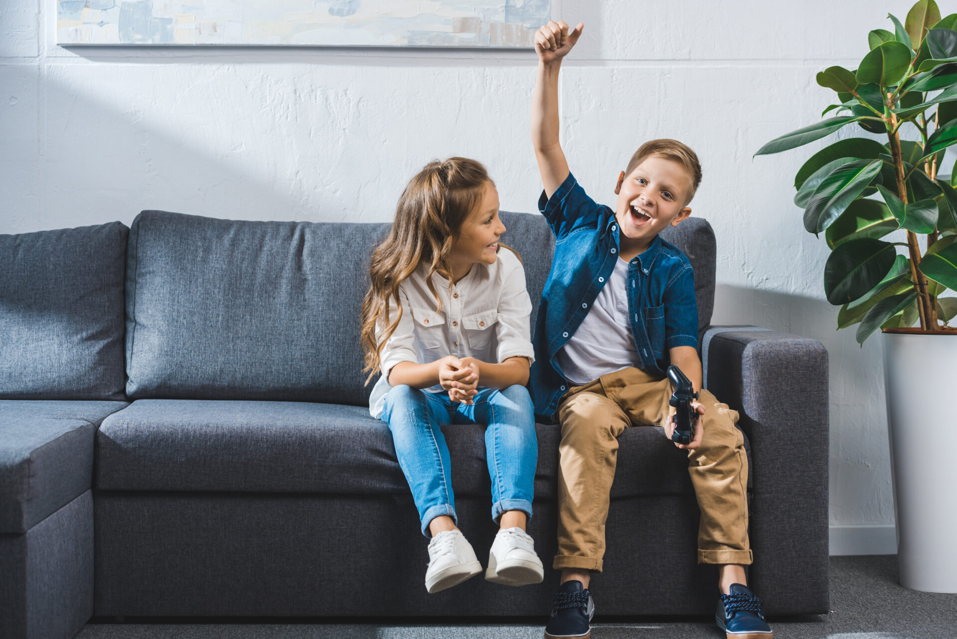 happy kids waiting to see children's dentist adelaide